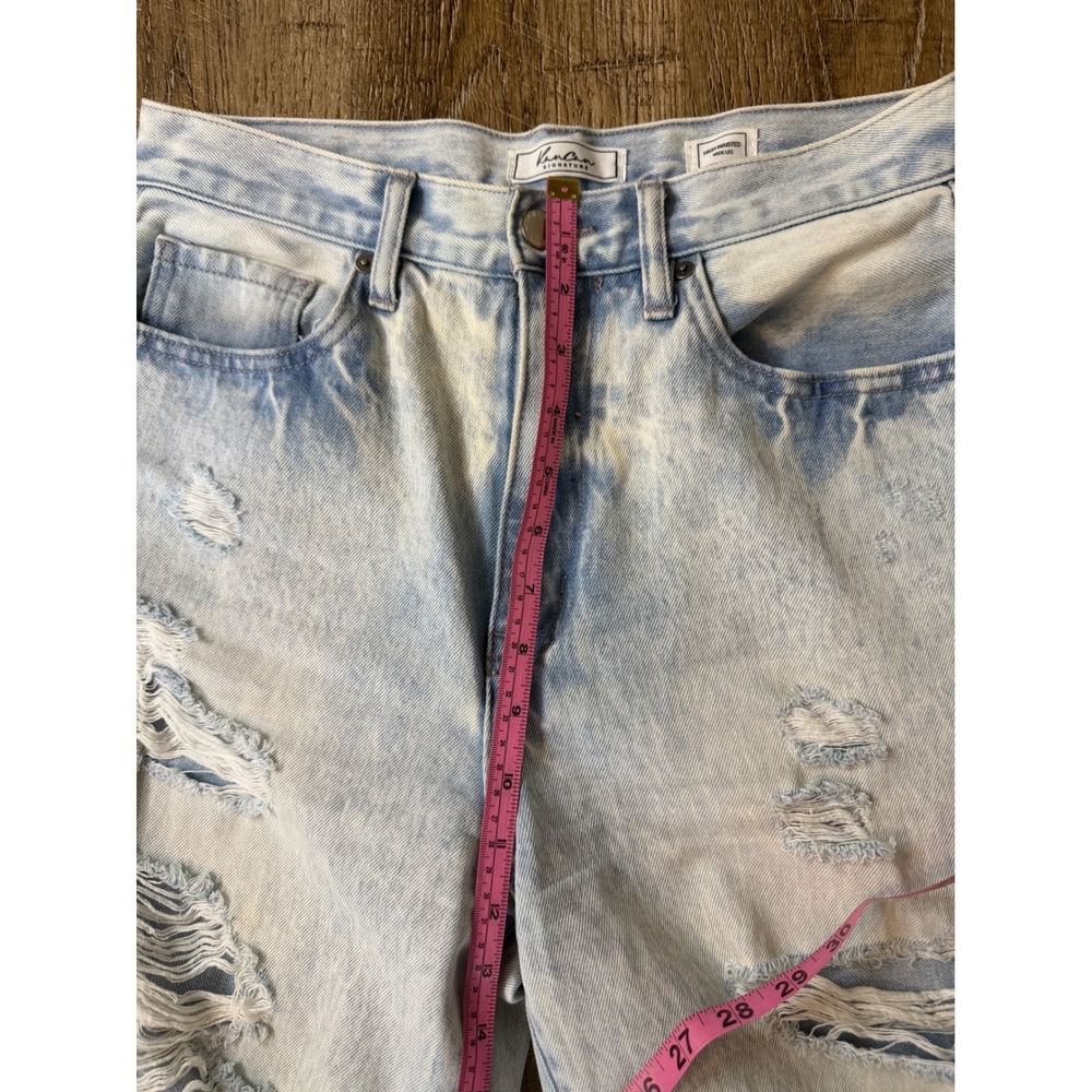 KanCan Signature High Waisted Wide Leg Distressed Jeans Light Acid Wash Size 27 - Picture 6 of 11